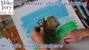 The Sunday Art Show - Quick Quirky Sheep - Ten minute painting using acrylic paint markers